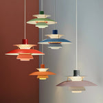 Contemporary pendant light with multi-hue glass design, perfect for dining rooms, kitchens, and modern interiors.