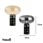 Orbit Marble Glass Table Lamp - Luxurious Table Lamp with Marble Base and Frosted Glass for Bedrooms, Living Rooms, and Offices